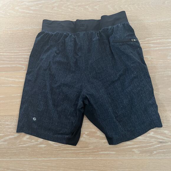 Lululemon Men's T.H.E. Short 9" All Court Texture Deep Coal Black Small - Picture 2 of 5